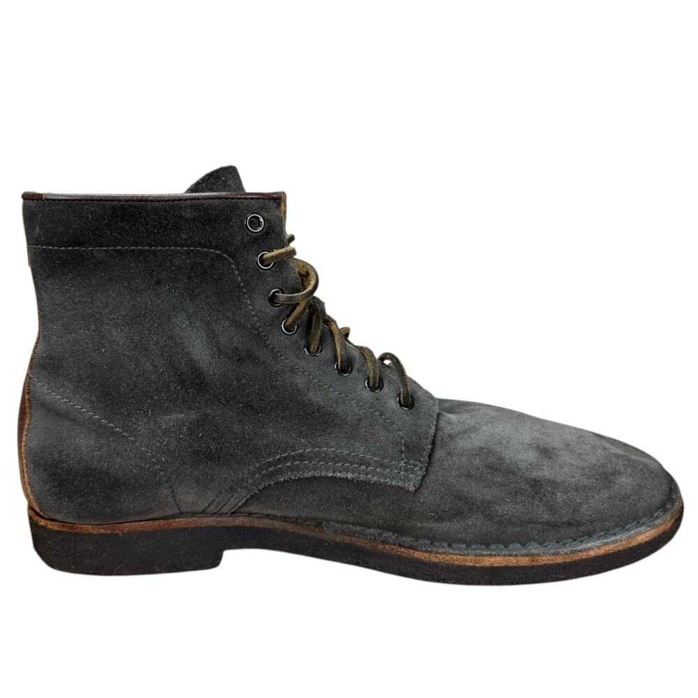 Frye Mens 13 Suede Lace Up Boots Dark Grey Charcoal Ankle Work Heritage D